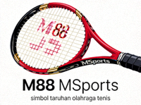 Logo dan raket tenis sebagai simbol taruhan olahraga tenis di M88 MSports